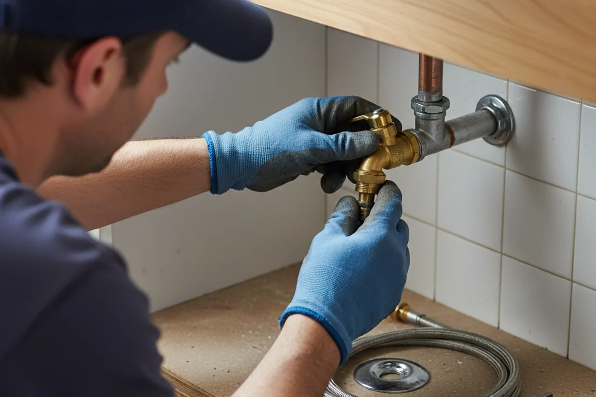 Shutoff valve and fitting work during Burst Pipe Repair in Bacliff